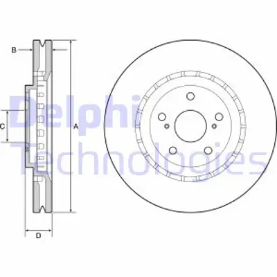 DELPHI BG9219C Fren Dıskı (Teklı Paket)   Boyalı Delıklı Ã–n Rx350 Rx450h04/2009 > 