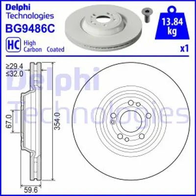DELPHI BG9486C Fren Dıskı (Teklı Paket)   Boyalı Delıklı Ã–n Gle350gle40012/2018> 1674210701