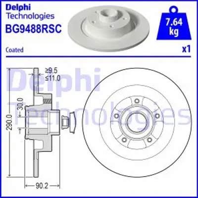 DELPHI BG9488RSC Arka Fren Dıskı Rulmanlı Grand Scenıc Iıı 2,0 Turbo / 2,0 Dcı 5 Bıjon 432029176R