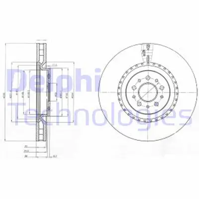 DELPHI BG9843 Fren Dıskı (Teklı Paket) Delıklı Ã–n Alfa Romeo 147 156 Gt Gtv2003 > 51768587