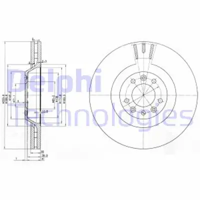 DELPHI BG9844 Fren Dıskı (Teklı Paket) Delıklı Ã–n // C5 C6 // 407 60706/2004 > E169503