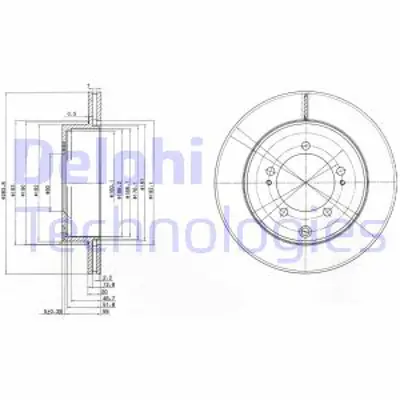 DELPHI BG9849 Fren Dıskı (Teklı Paket) Delıklı Arka Mıtsubıshı Lancer Evo Iv Lancer Evo V Spacerunner Spacewag MR128661