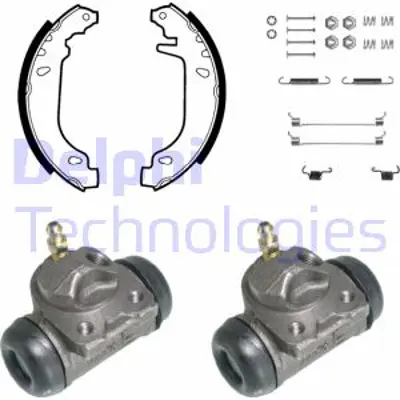 DELPHI KP766 Fren Pabuc Kıtı Arka Renault 21 Super 5 9 Express Rapıd 10/81>10/96 7701205101