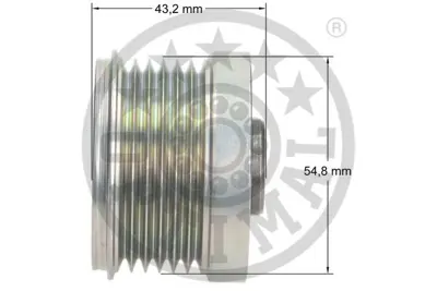 OPTIMAL F5-1029 Alternatör Kasnağı Rulmanlı Clıo Iı-Mgn-Kng-Scenıc K4m-K4j-K9k-F4p 6 Kanal Ayarlı 54.8mm 7701477689