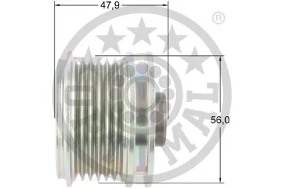OPTIMAL F5-1169 Alternatör Kasnağı Rulmanlı A4 1.6-1.8t-2.0 01-09 6 Kanal 6B903119A