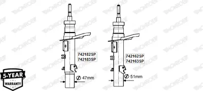 MONROE 742183SP On Amortısor P207 07> Govde:47mm 520825