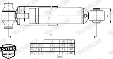 MONROE V2161 Amortısor Arka  Yenı Transıt V363 2,0 Ecoblue 2,2 Tdcı 14> FK3118080JA