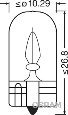 OSRAM 2821-02B 12v 3w Büyük Dipsiz Ampül 