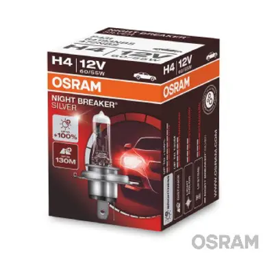 OSRAM 64193NBS Ampul 12v H4 55/60w 43t Tırnaklı Nıght Breaker Sılver  P43t Adet 