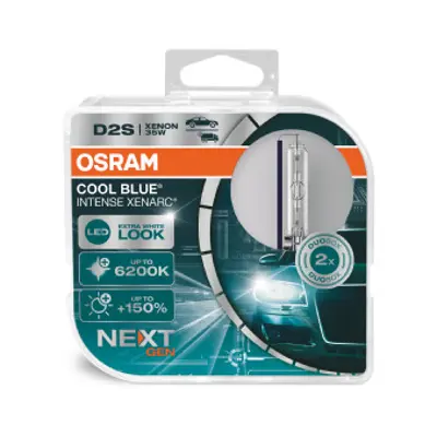 OSRAM 66240CBN-HCB D2s Xenon Ampul + 150 Fazla Işık Cool Blue 6200 Kelvın Set Tk 