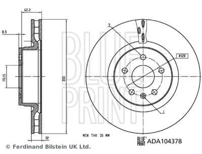BLUE PRINT ADA104378 Fren Diski 600642000A
