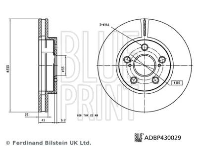 BLUE PRINT ADBP430029 Fren Diski 4351247060