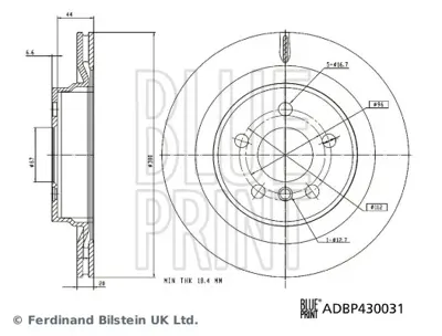 BLUE PRINT ADBP430031 Fren Diski 34216799369