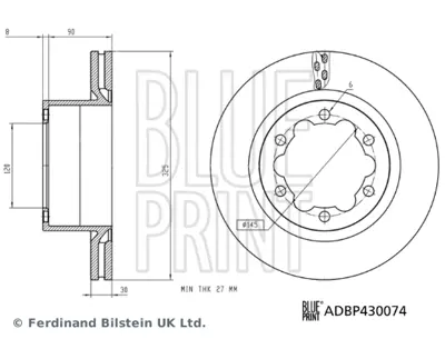 BLUE PRINT ADBP430074 Fren Dıskı Arka Crafter 16> Man Tge 16> 2N0615601B
