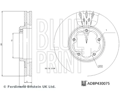 BLUE PRINT ADBP430075 On Fren Dıskı (Aynası)   Yenı Kasa Transıt V363 17> Yenı Custom 17> 2.0 Ecoblue 2221678