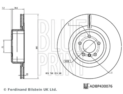 BLUE PRINT ADBP430076 Fren Diski 34216795318