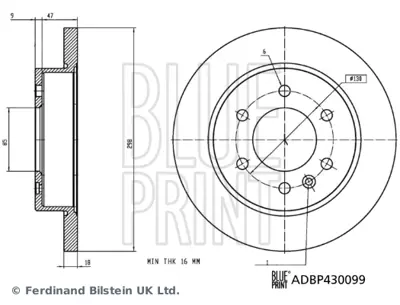 BLUE PRINT ADBP430099 Fren Diski A910423210007