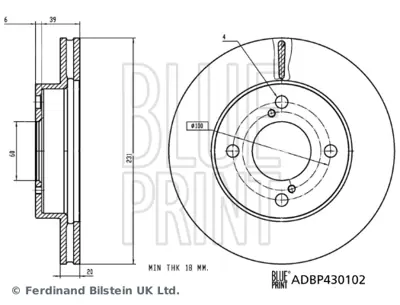 BLUE PRINT ADBP430102 Fren Diski 5531162R00