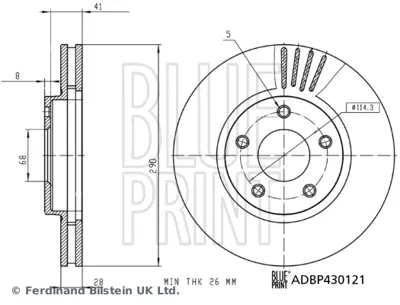 BLUE PRINT ADBP430121 Fren Diski 40206WL80A
