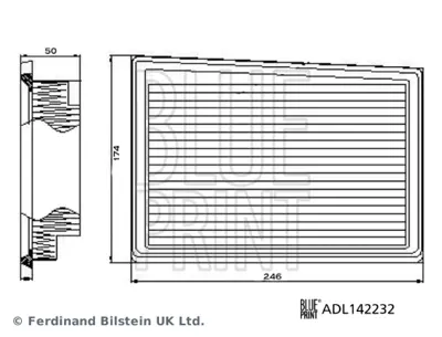 BLUE PRINT ADL142232 Hava Fıltresı Egea 1.3d Mtj 1.6d Mtj 15> 1.6 Benz. 15> 52069663