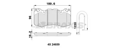 BRAXIS AA0512 Fren Balatası On Range Rover 13> Range Rover Sport 14> LR064181 LR020362 LRO20362 LR016684 LR110075 LR110087 LR093886 LR083935 LR114004 LRO16684