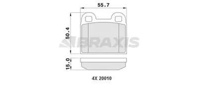 BRAXIS AA0180 Arka Fren Balatası (Dısk Icın) Corsa C Tıgra B 1605120 311698151D 33438380 8994832
