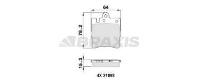 BRAXIS AA0104 Fren Balatası Arka W203 02>07 Cl203 02>08 C209 02>09 W210 97>02 R171 04>11 A0034205220 GGYM2648Z9C