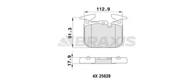 BRAXIS AA0449 Fren Balatası On Bmw F20 F21 F30 F31 F34 F36 34116865460