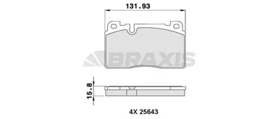 BRAXIS AA0286 Fren Balatası On A6 11> A7 10> Q5 08> / Macan 14> 8R0698151L