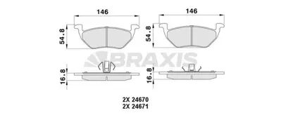 BRAXIS AA0410 Arka Fren Balatası Ford Maverıck 4717737
