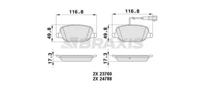 BRAXIS AA0455 Fren Balatası Arka Gıulıetta 10> 
