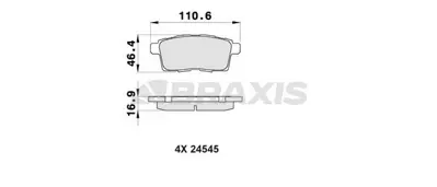 BRAXIS AB0423 Arka Fren Balatası Mazda Cx 7 L2Y72648Z