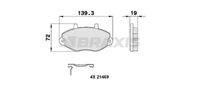 BRAXIS AB0096 On Fren Balatası Transıt T15 93>00 5028764