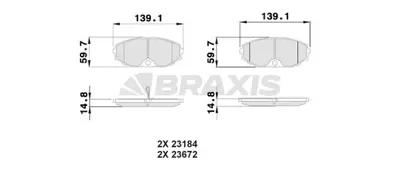 BRAXIS AB0509 On Fren Balatası Maxıma Qx 2.0 V6 22v 3.0 24v 2.5 00>11 D10603Y690