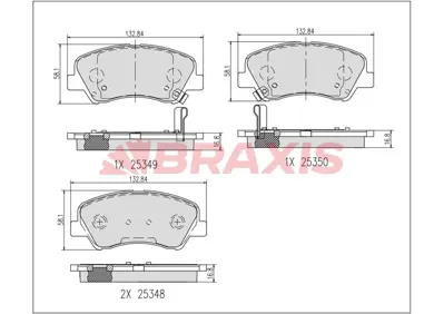 BRAXIS AB0639 Fren Balatası On Elantra 2016 > Kıa Rıo 2017 > Kıa Stonıc 2017 > 58101C8A10 58101H8A58