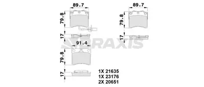 BRAXIS AB0179 On Fren Balatası Vw Transporter 7D0698151H