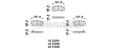 BRAXIS AB0325 On Fren Balatası Frontera B 97201441