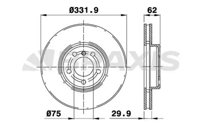 BRAXIS AD0004 Fren Dıskı On Havalı Bmw  X3 E83  X5 E53 34116859679
