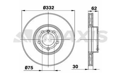 BRAXIS AD1013 Fren Dıskı On 332mm Bmw E70 F15 E71 F16  34116793245
