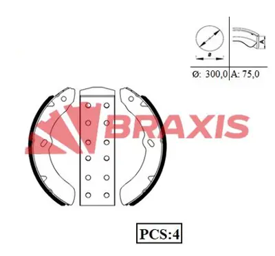 BRAXIS AC0083 On Fren Pabuclu Balata (085) Isuzu Nkr55 Nkr71 Nlr 