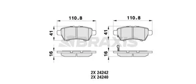 BRAXIS AB0417 Arka Fren Balatası Patfınder 2.5dcı 4x4 05>11 Navara 05>11 D4060EB300