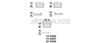 BRAXIS AB0176 Arka Fren Balatası Dısk Rav4 00>05 Tıggo 08>12 446642050