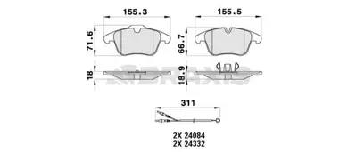 BRAXIS AB0401 On Fren Balatası Fıslı C5 Iıı 1.6 16v / 1.8 16v / 2.0 16v / 1.6hdı / 2.0hdı 02 / 08> P407 Dw10bted4  4254A7