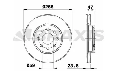 BRAXIS AE0775 On Fren Dısk Aynası Havalı Nubıra Klaj 1.6 16v / 2.0 16v 05 / 97 05 / 99 96286933