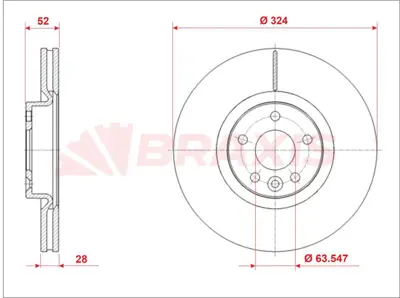 BRAXIS AE1001 On Fren Dıskı -Volvo  Xc60 (156) D3 D4 D5 T5 T6 13> 31423305SK1