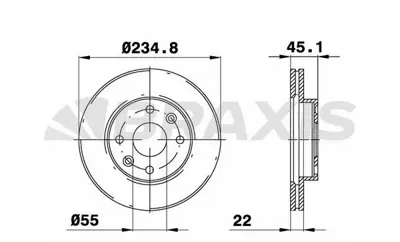 BRAXIS AE0460 On Fren Dısk Aynası Havalı Kıa Rıo 1.3 1.5 00-05 MDX7433251