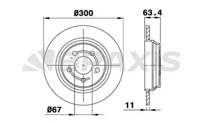 BRAXIS AE0534 Fren Dıskı Arka S-Class W220 98>05 A2204230112