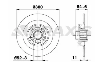 BRAXIS AD0338 Arka Fren Dısk Escape Iv 02>05 Vel Satıs 02>09 1.9 Dcı 2.0 16v 2.2 Dcı 3.0 Dcı Sensör Halkalı 8200649353