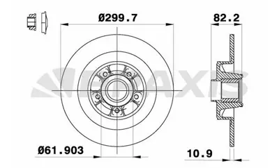 BRAXIS AD1050 Arka Fren Dısk Aynası Duz Vel Satıs (Bjo) 2.016v Turbo / 2.2dcı / 3.0dcı / 3.5 V6 06 / 02> 8200663193
