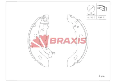 BRAXIS AC0135 Fren Balatası Arka (Park Frenı Pabucu) A-Class W168 97>04 A1684200320